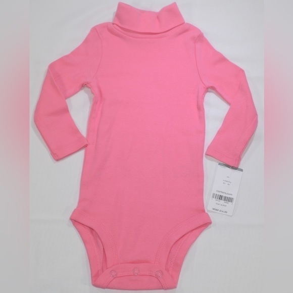 𝅺Carter’s Baby Girl Turtleneck Long Sleeve Infant Pink Shirt Size 6M NWT - Picture 1 of 3